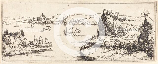 Landscape with Sail Boats, 1546. Creator: Augustin Hirschvogel.