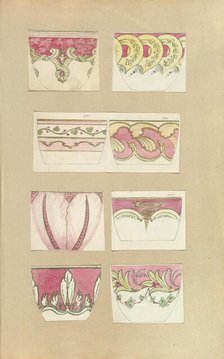 Eight Designs for Decorated Cups, 1845-55. Creator: Alfred Crowquill.