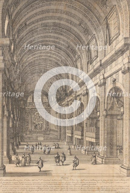 Decoration ordered by Cardinal de Retz in the Church of San Luigi, Rome, for the Saint's F..., 1665. Creator: Dominique Barriere.