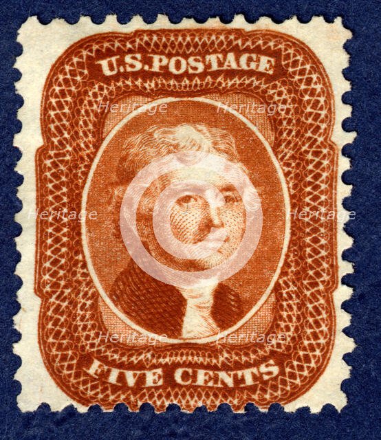 5c Thomas Jefferson reprint single, 1875. Creator: Continental Bank Note Company.