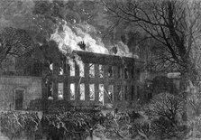 Fire at the Royal Military College, Sandhurst, 1868. Creator: Unknown.