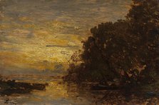 La Seine à Billancourt, coucher de soleil. Creator: Felix Francois Georges Philibert Ziem.