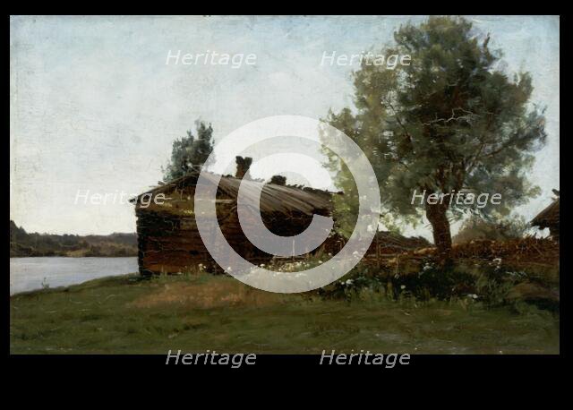 Uko's cabin, motif from Tuulos, 1870. Creator: Hjalmar Munsterhjelm.