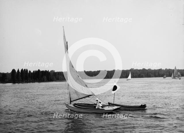 D.B.C.Y. [Detroit Boat Club yacht] regatta, # 18 turning water works stake first, c1900-1910. Creator: John S Johnston.