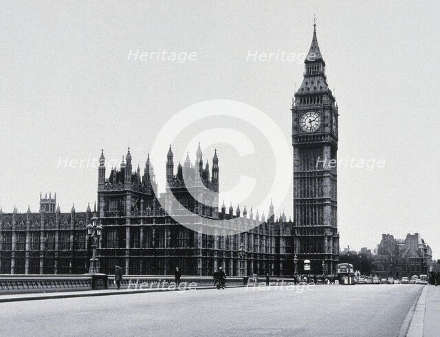 The Houses of Parliament, viewed from Lambeth Bridge, c1900s. Creator: Unknown.