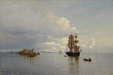 The sea and sailing ships, 1870-1919. Creator: Oscar Kleineh.