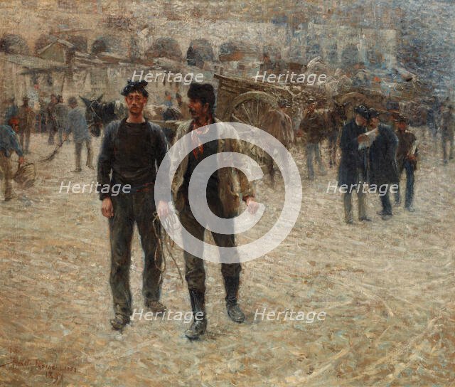 Piazza Caricamento a Genova, 1891. Creator: Nomellini, Plinio (1866-1943).