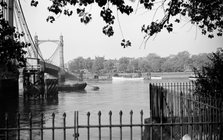 Albert Bridge and the Chelsea Embankment, London, c1945-c1965. Artist: SW Rawlings