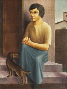Girl with dog, 1924. Creator: Schrimpf, Georg (1889-1939).