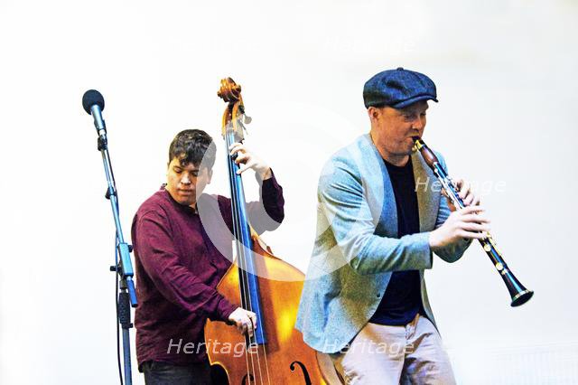 Adrian Cox and Simon Read, Adrian Cox Quartet, Loughton Methodist Church, Essex, 28 Sept 2019. Creator: Brian O'Connor.