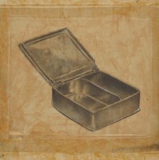 Pewter Box with Two Compartments, 1935/1942. Creator: Harry Goodman.
