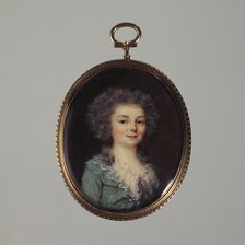Half-length portrait of a young woman, c1788. Creators: Francois Antoine Romany, Peter Adolf Hall.