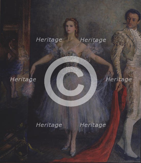 Portrait of the ballet dancer Marina Semyonova as Carmen. Artist: Williams, Pyotr Vladimirovich (1902-1947)