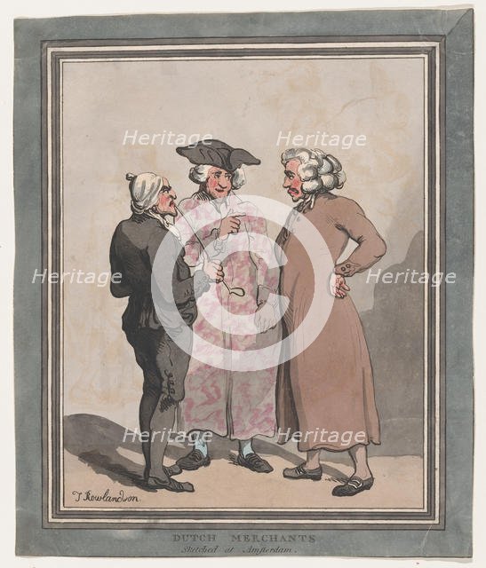 Dutch Merchants Sketched at Amsterdam, 1796-97., 1796-97. Creator: Thomas Rowlandson.
