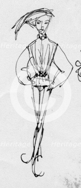 Man in period costume, c1950. Creator: Shirley Markham.