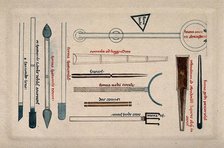 Surgical instruments, mainly cannulae and spatulas. Creator: Unknown.