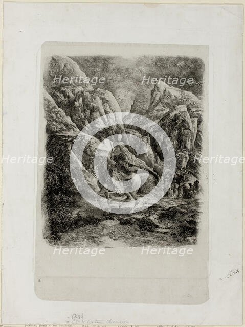 Rider in the Mountains, 1866. Creator: Rodolphe Bresdin.