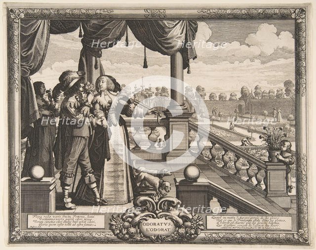 Smell, ca. 1638. Creator: Abraham Bosse.