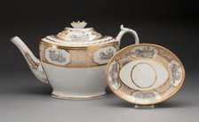 Teapot with Stand, Worcester, c. 1800. Creator: Royal Worcester.