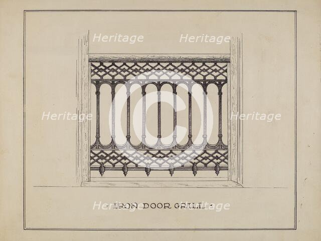 Cast Iron Balcony Railing, c. 1936. Creator: Ray Price.