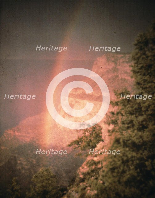 Rainbow at the Grand Canyon, between 1906 and 1912. Creator: Arnold Genthe.