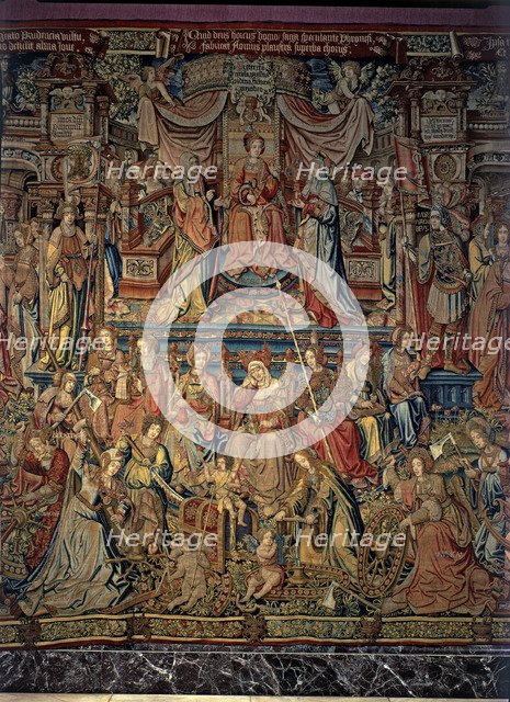 'Honours'. 'Prudence', central detail of the tapestry # 2 representing the cart of Prudence manu…