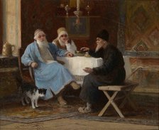 Conversation, 1909. Artist: Pelevin, Ivan Andreyevich (1840-1917)