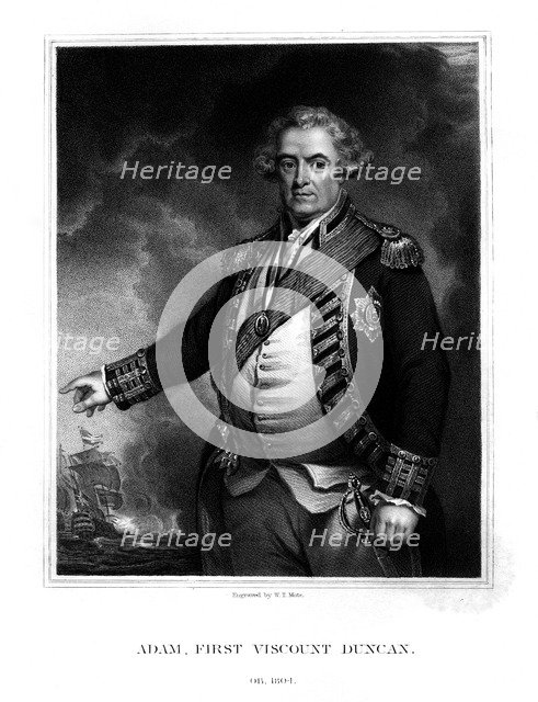 Adam Duncan, Viscount Duncan of Camperdown, British naval officer, (1832).Artist: WT Mote