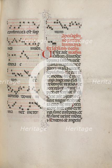 Missale: Fol. 172: Music for "Alleluia" etc. at beginning of Easter, 1469. Creator: Bartolommeo Caporali (Italian, c. 1420-1503).