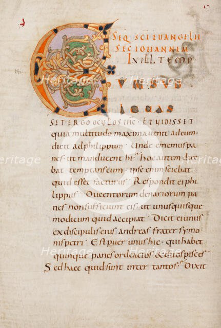 Decorated Initial C; Gospel Lectionary, late 10th century. Creator: Unknown.