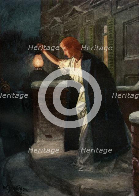 'She stood and swung the lantern slowly from side to side', 1914. Creator: William Barnes Wollen.