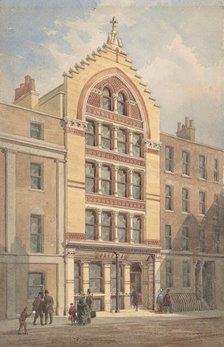 Facade of a Commercial Building, Venetian Gothic Style, ca. 1870. Creator: Anon.