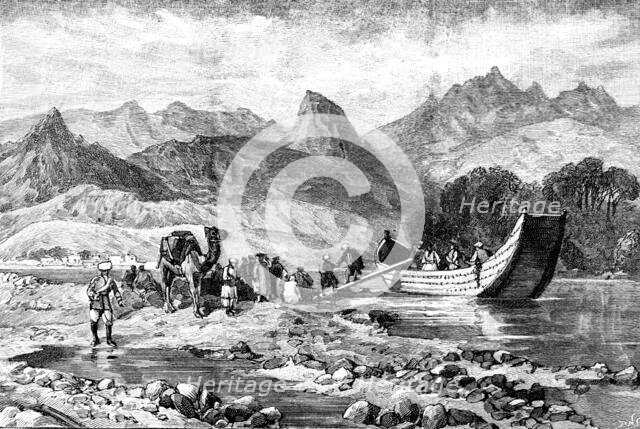 The Chitral Expedition: Swat River ferry at Abazai, 1895. Creator: P Naumann.