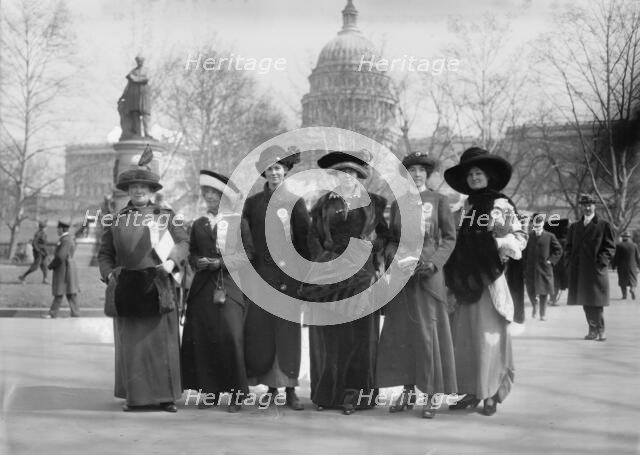 Suffrage paraders: Mrs. McLennan, Mrs. Althea Taft, Mrs. Lew Bridges, Mrs. Burleson..., 1913. Creator: Bain News Service.