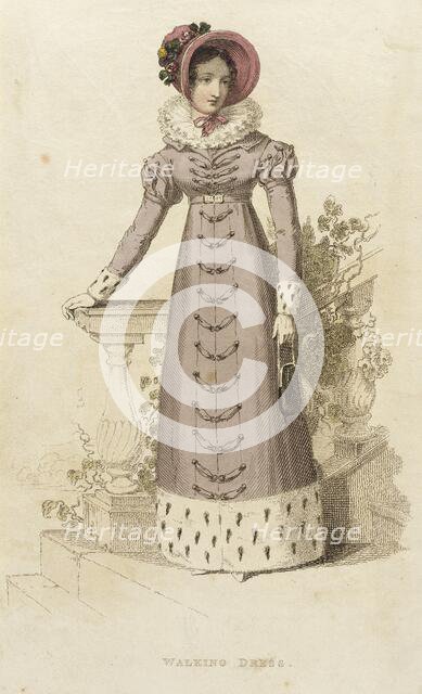 Fashion Plate (Walking Dress), 1822. Creator: Rudolph Ackermann.