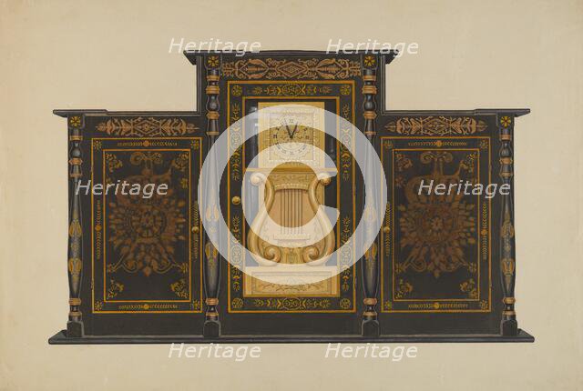 Clock - Lyre Type, c. 1937. Creator: Rex F Bush.