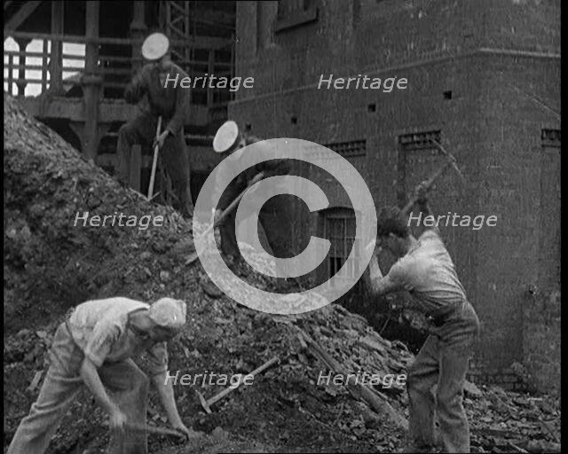 Sailors Digging Coal Outside, 1921. Creator: British Pathe Ltd.