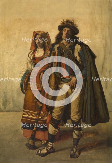 Pifferari, 1856. Creator: Jan August Hendrik Leys.