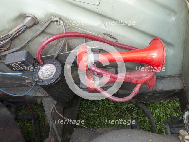 Maserati Air horn on a 1966 Ford Anglia Artist: Unknown.
