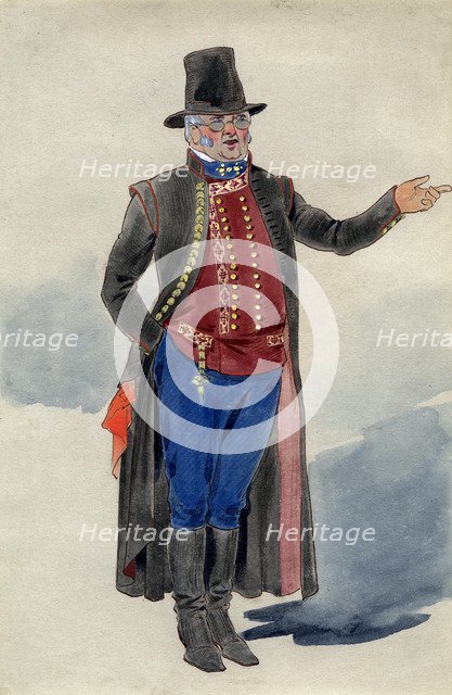 Costume design for Dear Little Denmark, Prince of Wales Theatre, 1909. Artist: Unknown