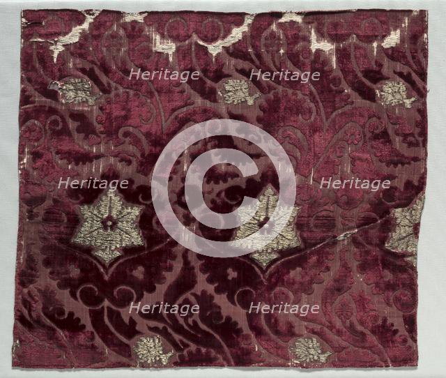 Velvet Fragment, c. 1400. Creator: Unknown.