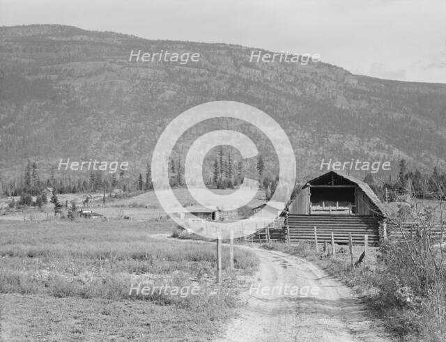 Father's farm in foreground, son's place adjoining, Boundary County, Idaho, 1939. Creator: Dorothea Lange.