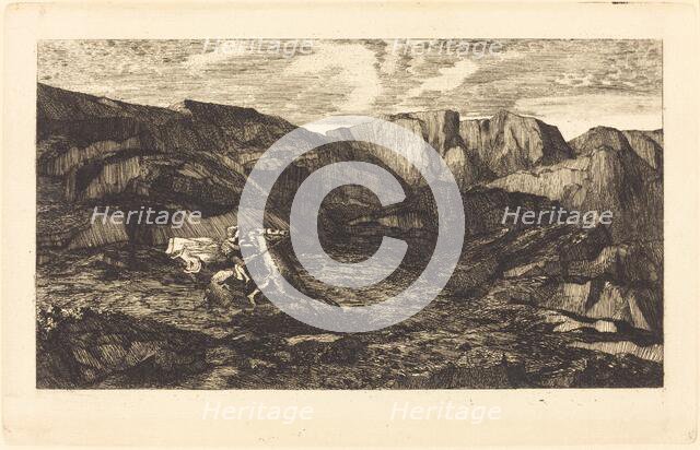 La Peur (Fear), 1865. Creator: Odilon Redon.