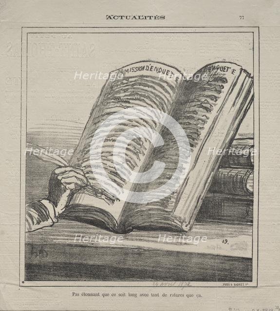 Actualities (No. 77): Do not be astonished that it is long and with many corrections, 1872. Creator: Honoré Daumier (French, 1808-1879).