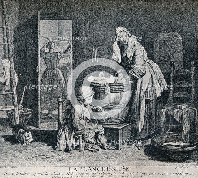 La Blanchisseuse, 18th century, (1916). Artist: Charles Nicolas Cochin
