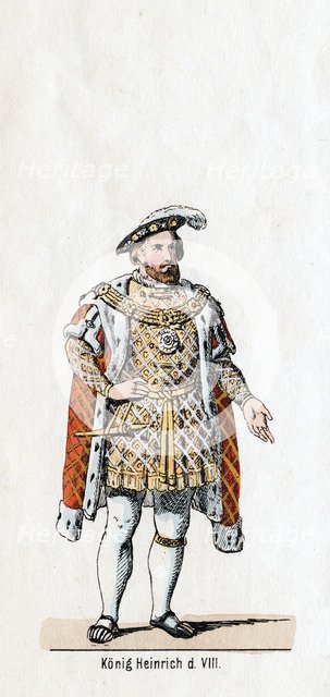 King Henry VIII of England, costume design for Shakespeare's play, Henry VIII, 19th century. Artist: Unknown
