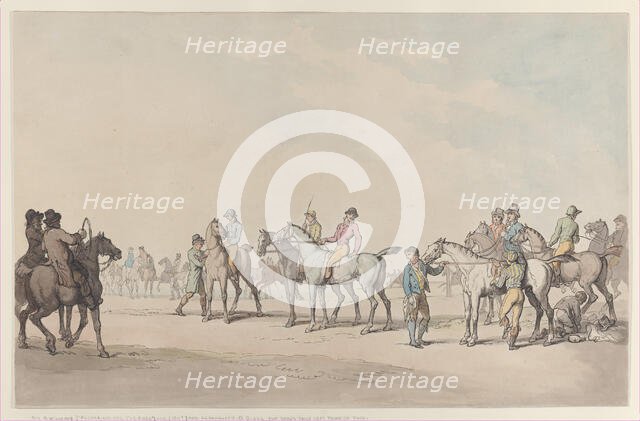 Preparing for the Race, 1804., 1804. Creator: Thomas Rowlandson.
