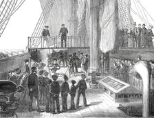 Visit of the Boys of the Clyde training-ship Cumberland to H.M.S. Aurora, 1876. Creator: Unknown.