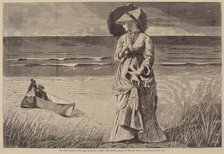 On the Beach - Two are Company, Three are None, published 1872. Creator: Winslow Homer.