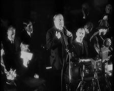 Stanley Baldwin Giving a Speech in Front of a Large Crowd, 1931. Creator: British Pathe Ltd.